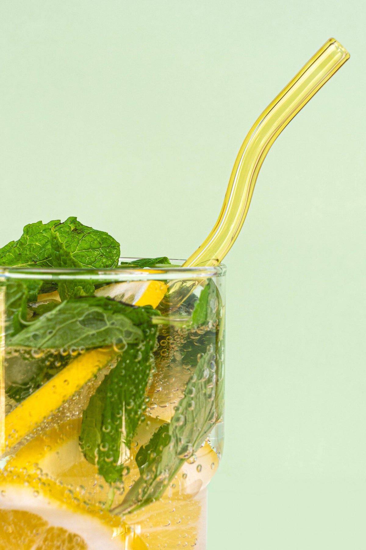Wavy Reusable Glass Straws