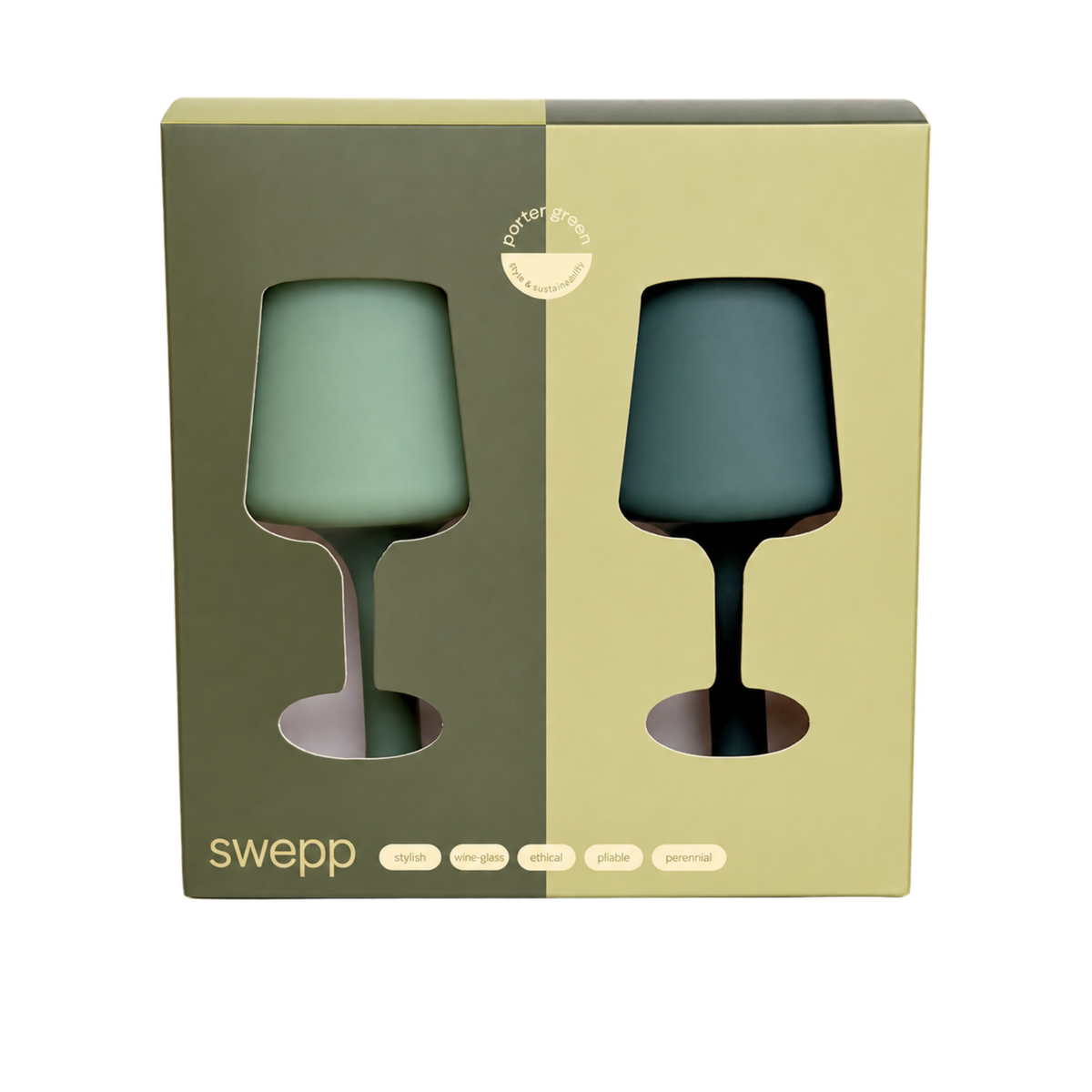 Sage + Olive | Swepp | Silicone Unbreakable Wine Glasses