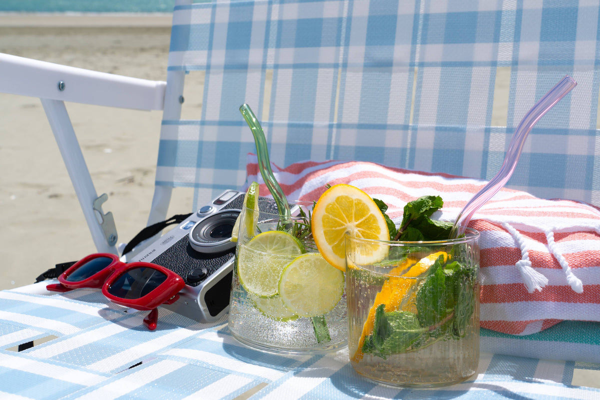 Wavy Reusable Glass Straws