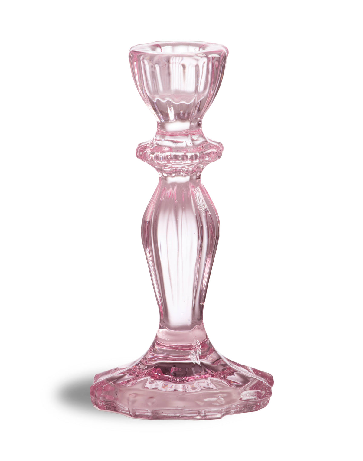 Pink Classic Glass Candle Holder