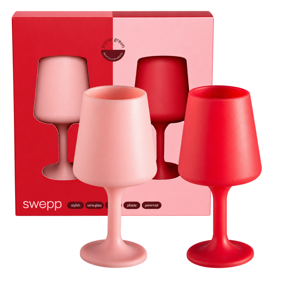Cherry + Blush | Swepp | Silicone Unbreakable Wine Glasses